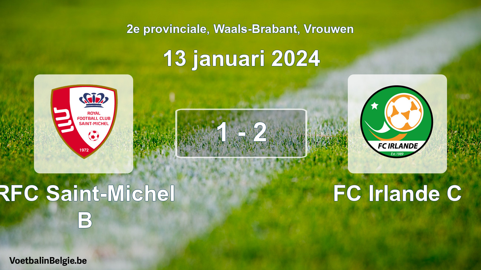 Gespeelde wedstrijd vrouwenvoetbal: RFC Saint-Michel B - FC Irlande C 1 - 2 (13 januari 2024)