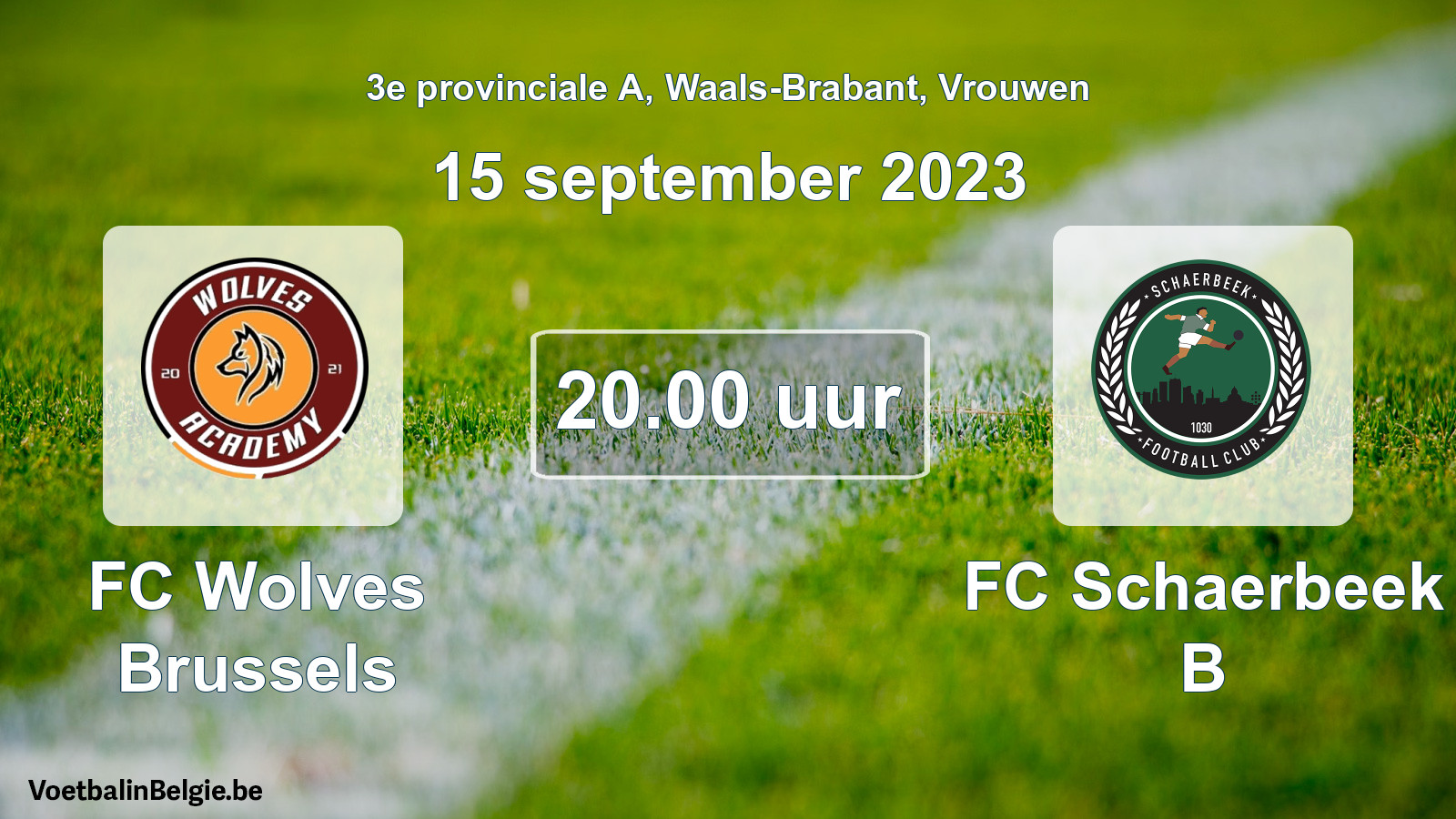 Match prévu football femmes: FC Wolves Brussels - FC Schaerbeek B (15 septembre 2023)