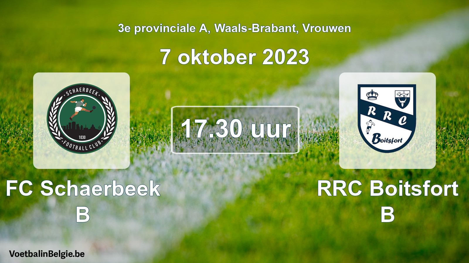 Geplantes Spiel frauen-Fußball: FC Schaerbeek B - RRC Boitsfort B (7 Oktober 2023)