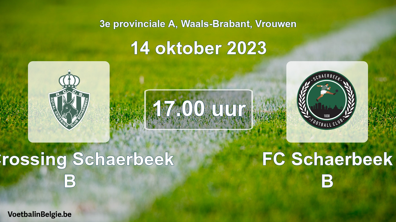 Match prévu football femmes: R. Crossing Schaerbeek B - FC Schaerbeek B (14 octobre 2023)