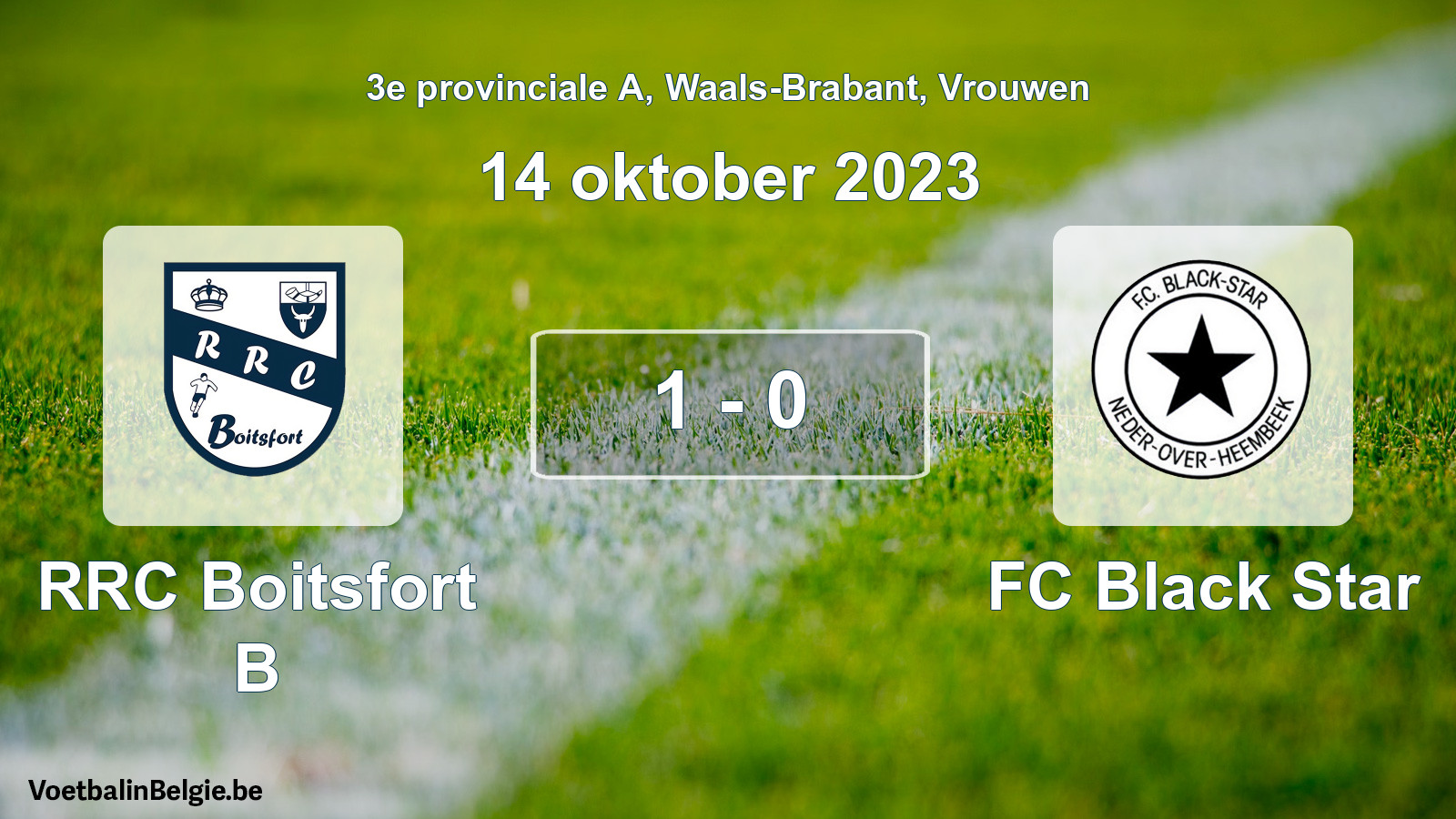 Gespeelde wedstrijd vrouwenvoetbal: RRC Boitsfort B - FC Black Star 1 - 0 (14 oktober 2023)