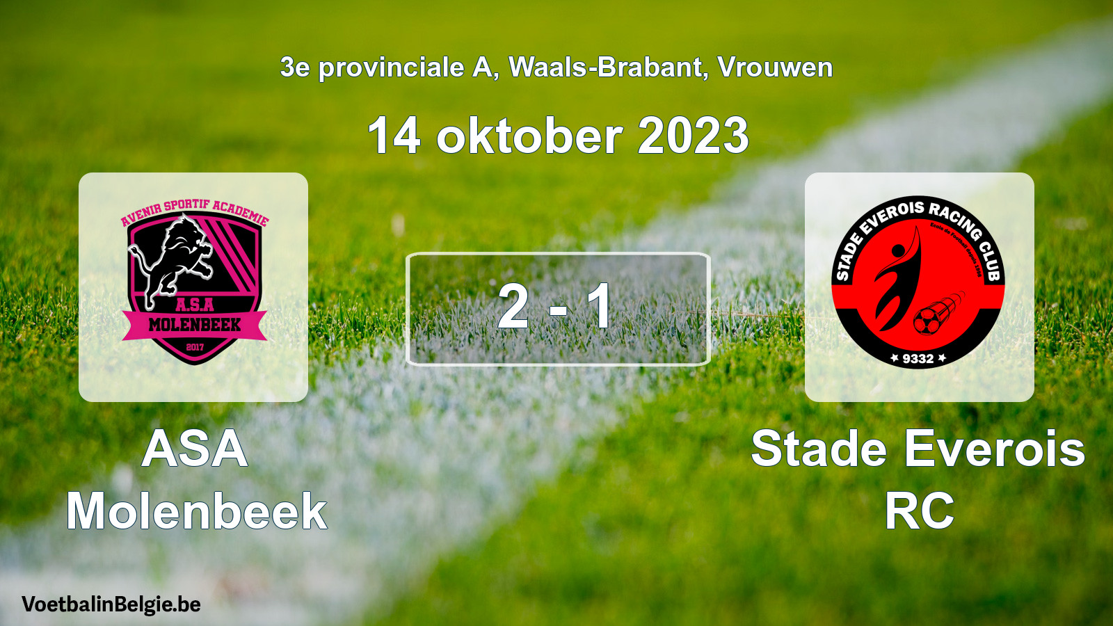 Gespeelde wedstrijd vrouwenvoetbal: ASA Molenbeek - Stade Everois RC 2 - 1 (14 oktober 2023)