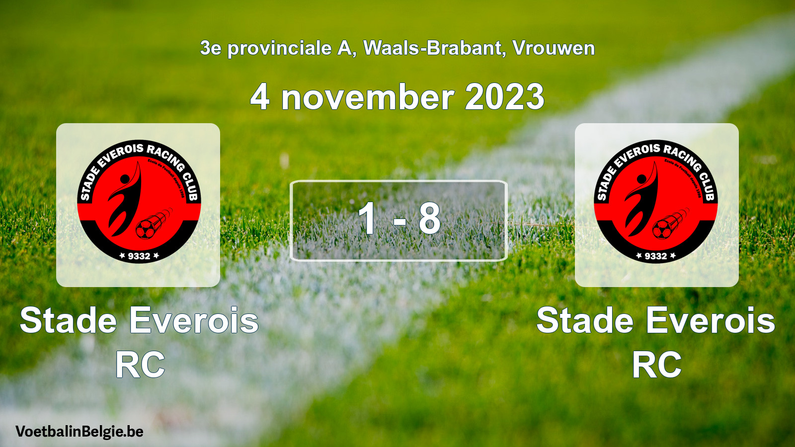 Played match women football: Stade Everois RC - Stade Everois RC 1 - 8 (4 November 2023)