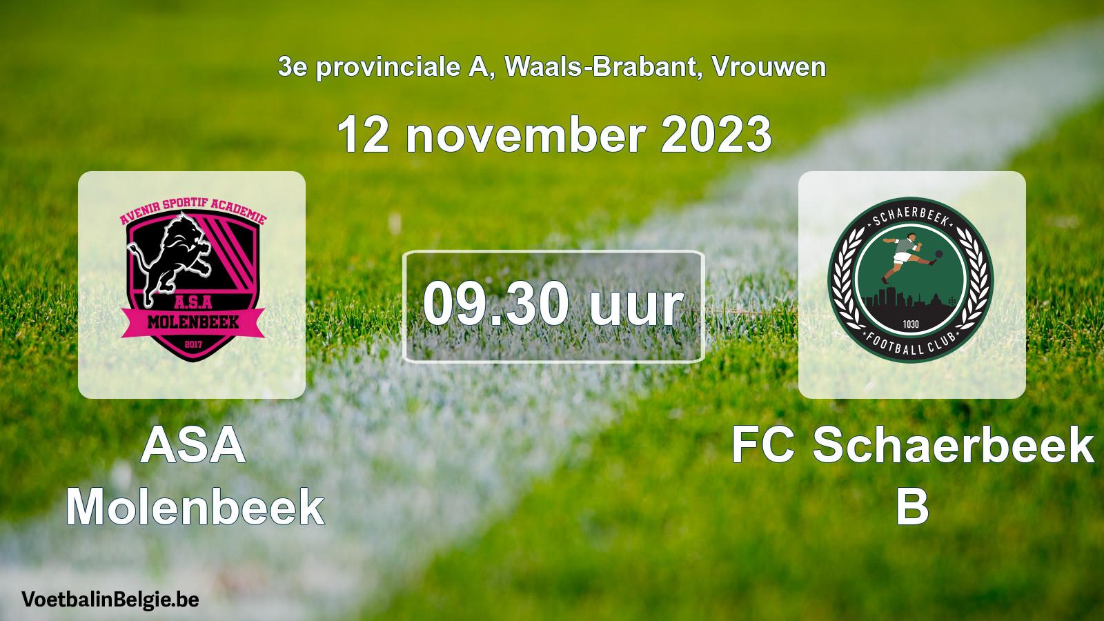 Geplantes Spiel frauen-Fußball: ASA Molenbeek - FC Schaerbeek B (12 November 2023)