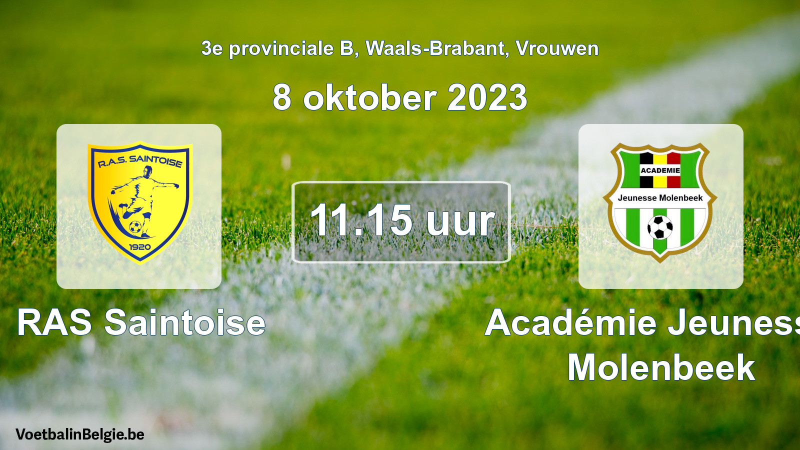 Scheduled match women football: RAS Saintoise - Académie Jeunesse Molenbeek (8 October 2023)