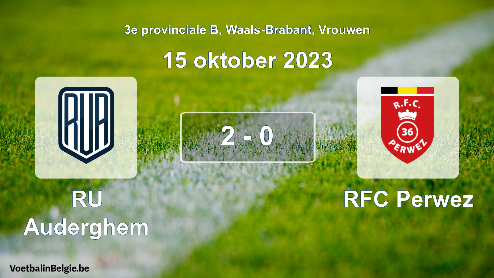 Gespeelde wedstrijd vrouwenvoetbal: RU Auderghem - RFC Perwez 2 - 0 (15 oktober 2023)