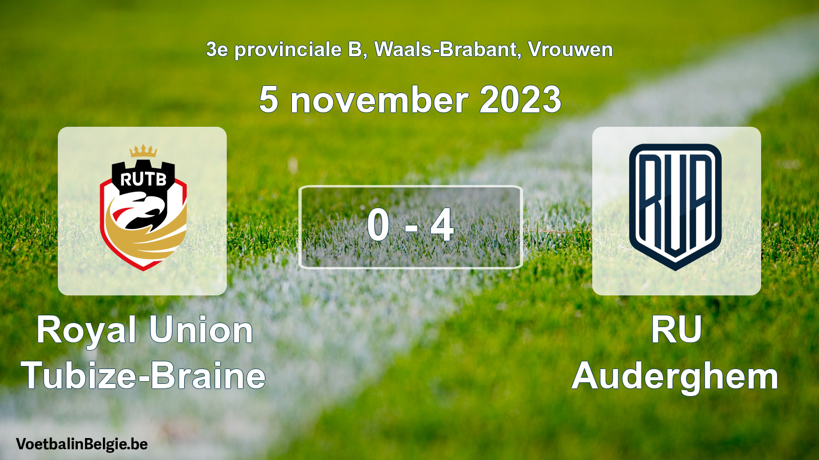 Gespeelde wedstrijd vrouwenvoetbal: Royal Union Tubize-Braine - RU Auderghem 0 - 4 (5 november 2023)