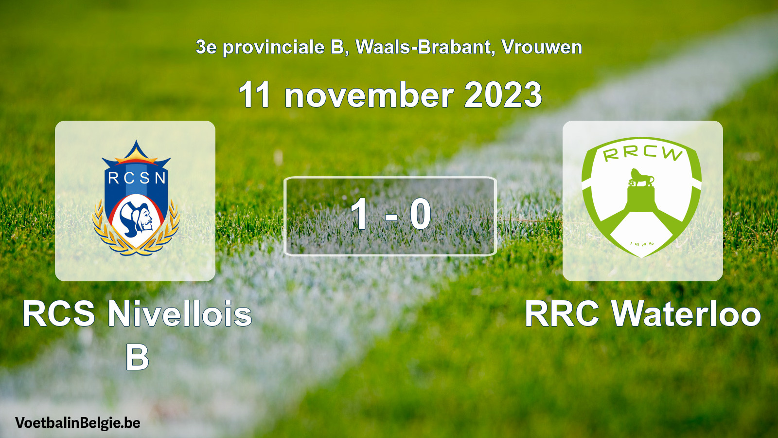 Gespeelde wedstrijd vrouwenvoetbal: RCS Nivellois B - RRC Waterloo 1 - 0 (11 november 2023)