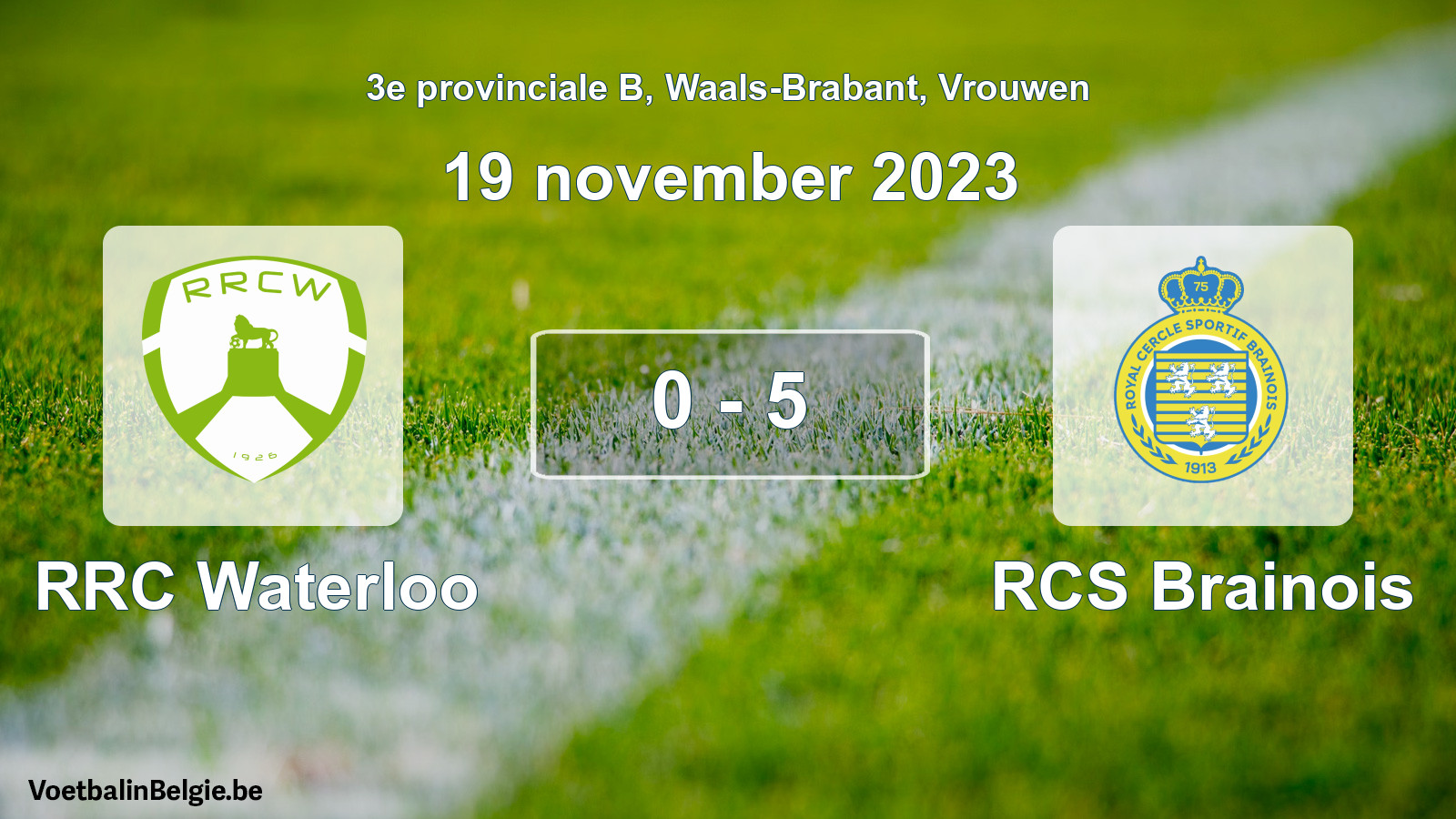Gespeelde wedstrijd vrouwenvoetbal: RRC Waterloo - RCS Brainois 0 - 5 (19 november 2023)