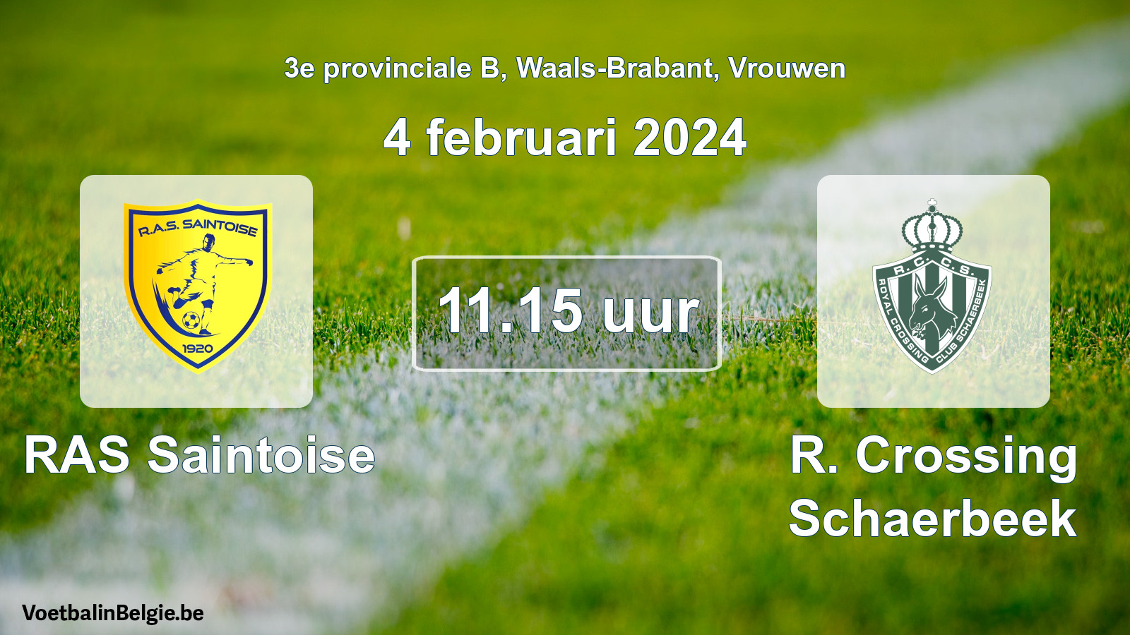 Geplantes Spiel frauen-Fußball: RAS Saintoise - R. Crossing Schaerbeek (4 Februar 2024)