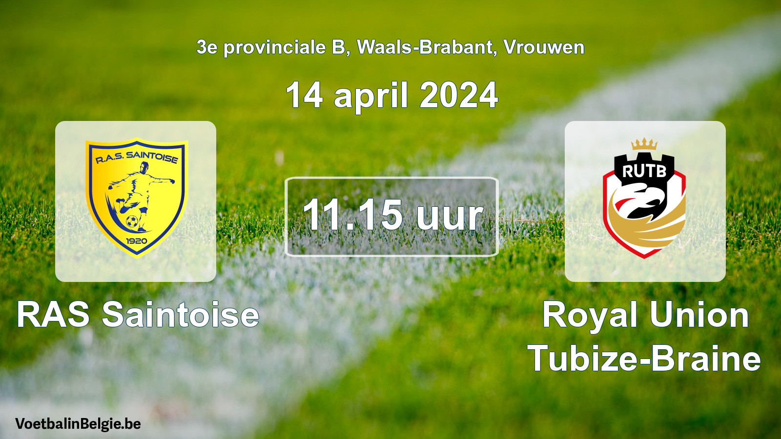 Scheduled match women football: RAS Saintoise - Royal Union Tubize-Braine (14 April 2024)