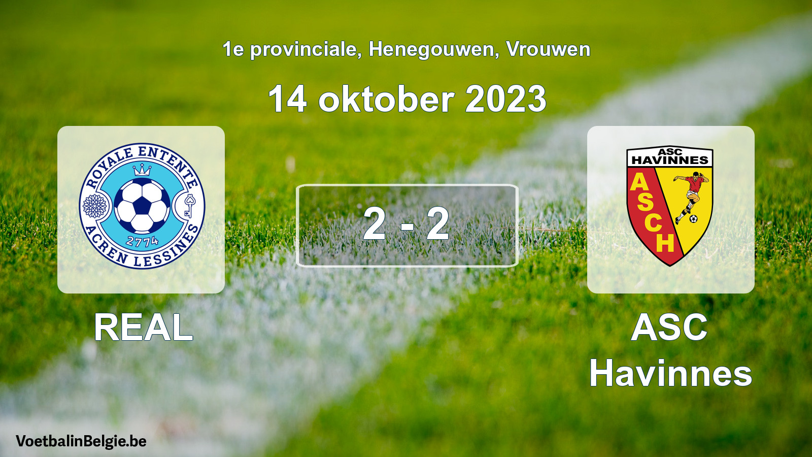 Gespeelde wedstrijd vrouwenvoetbal: REAL - ASC Havinnes 2 - 2 (14 oktober 2023)