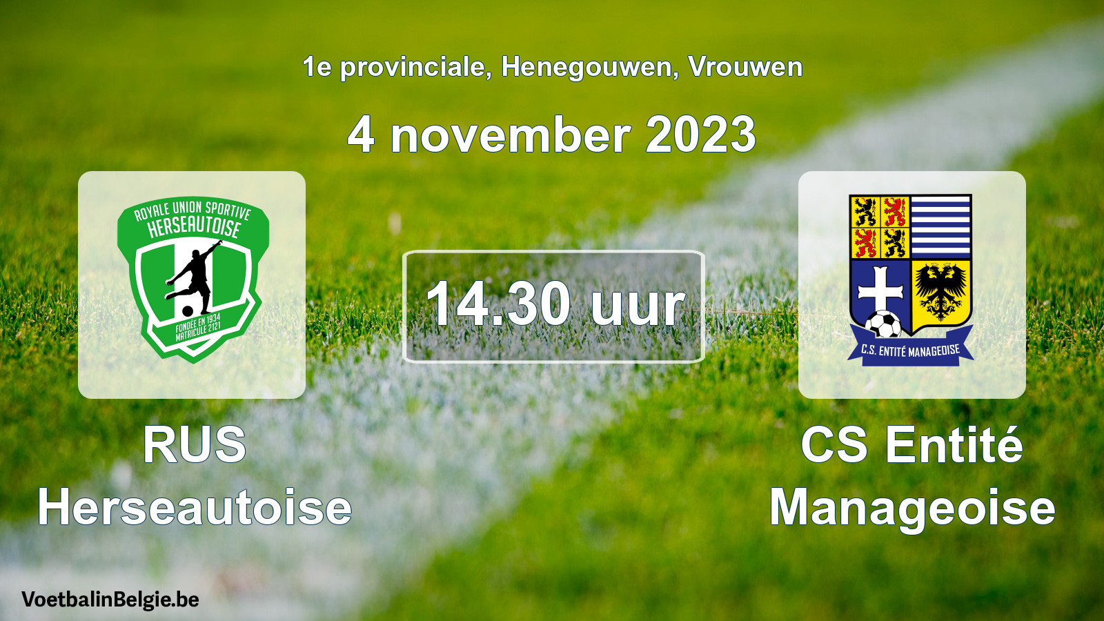Geplande wedstrijd vrouwenvoetbal: RUS Herseautoise - CS Entité Manageoise (4 november 2023)