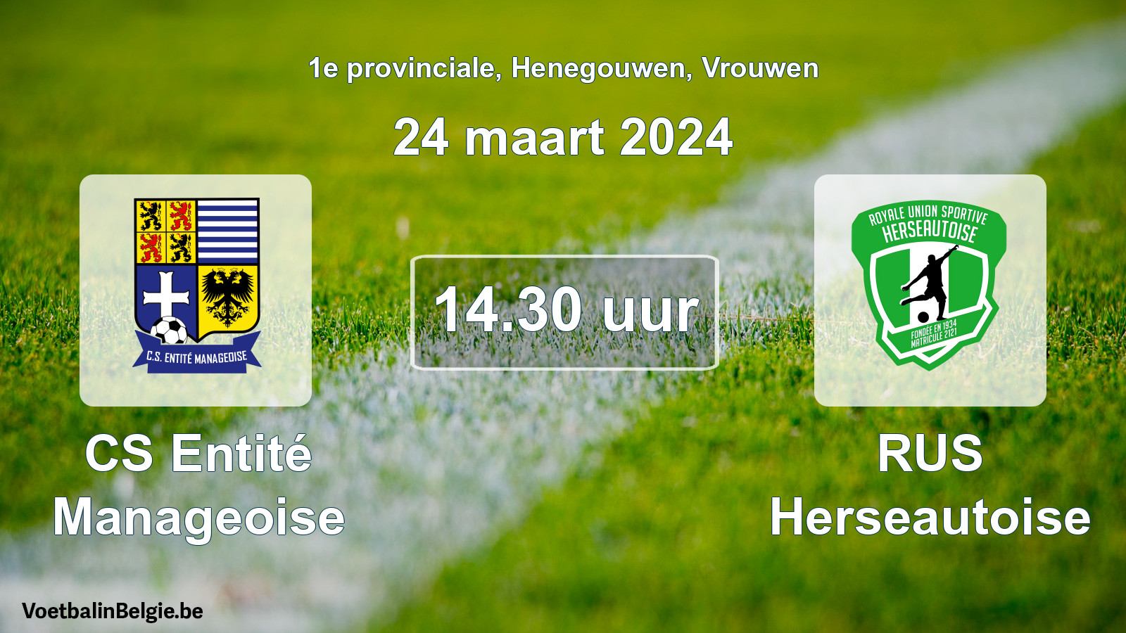 Match prévu football femmes: CS Entité Manageoise - RUS Herseautoise (24 mars 2024)
