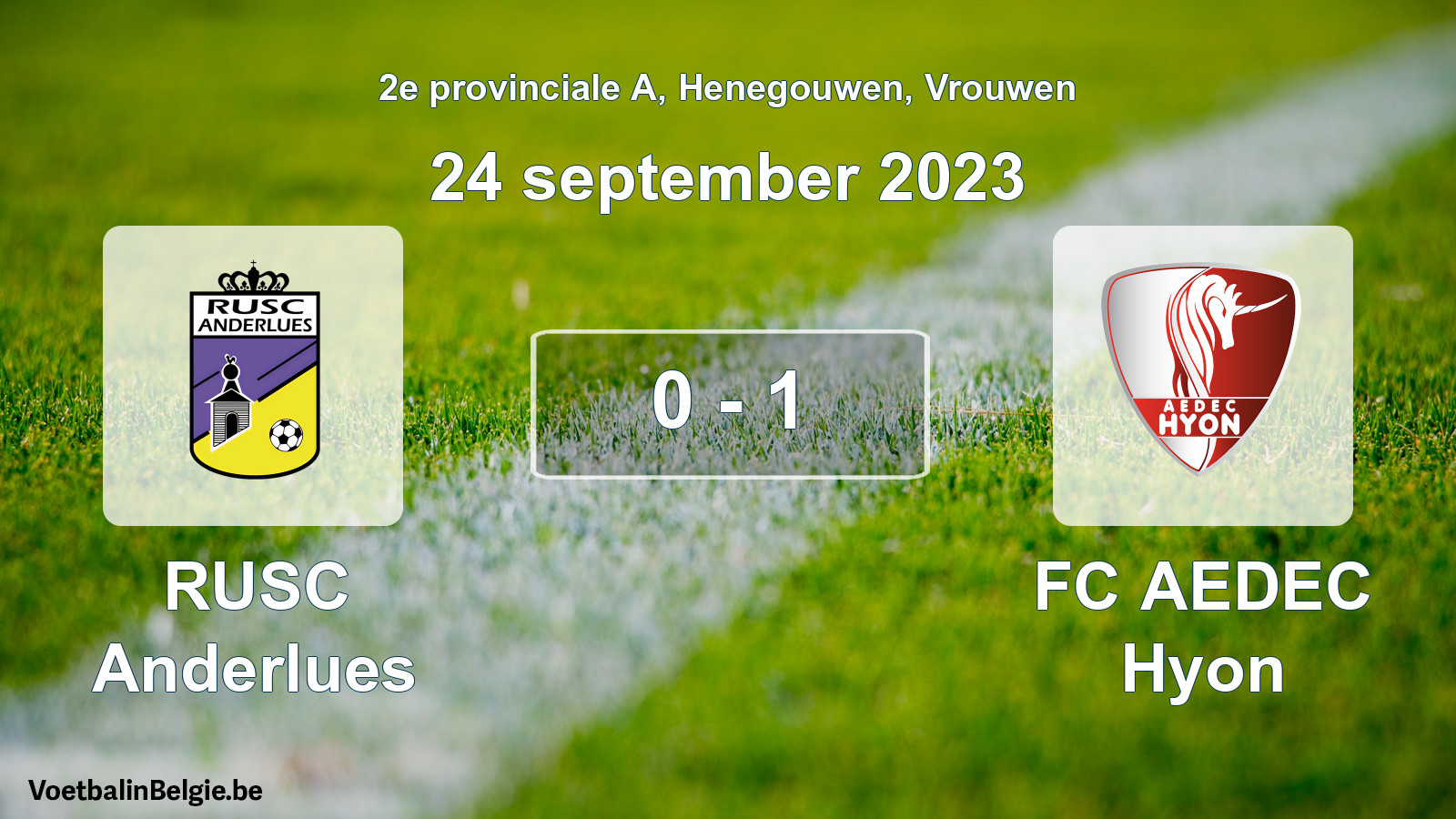 Gespeelde wedstrijd vrouwenvoetbal: RUSC Anderlues - FC AEDEC Hyon 0 - 1 (24 september 2023)