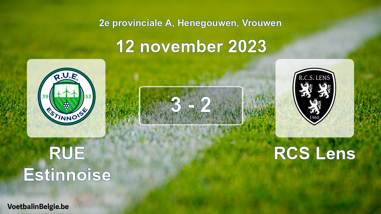 Gespeelde wedstrijd vrouwenvoetbal: RUE Estinnoise - RCS Lens 3 - 2 (12 november 2023)