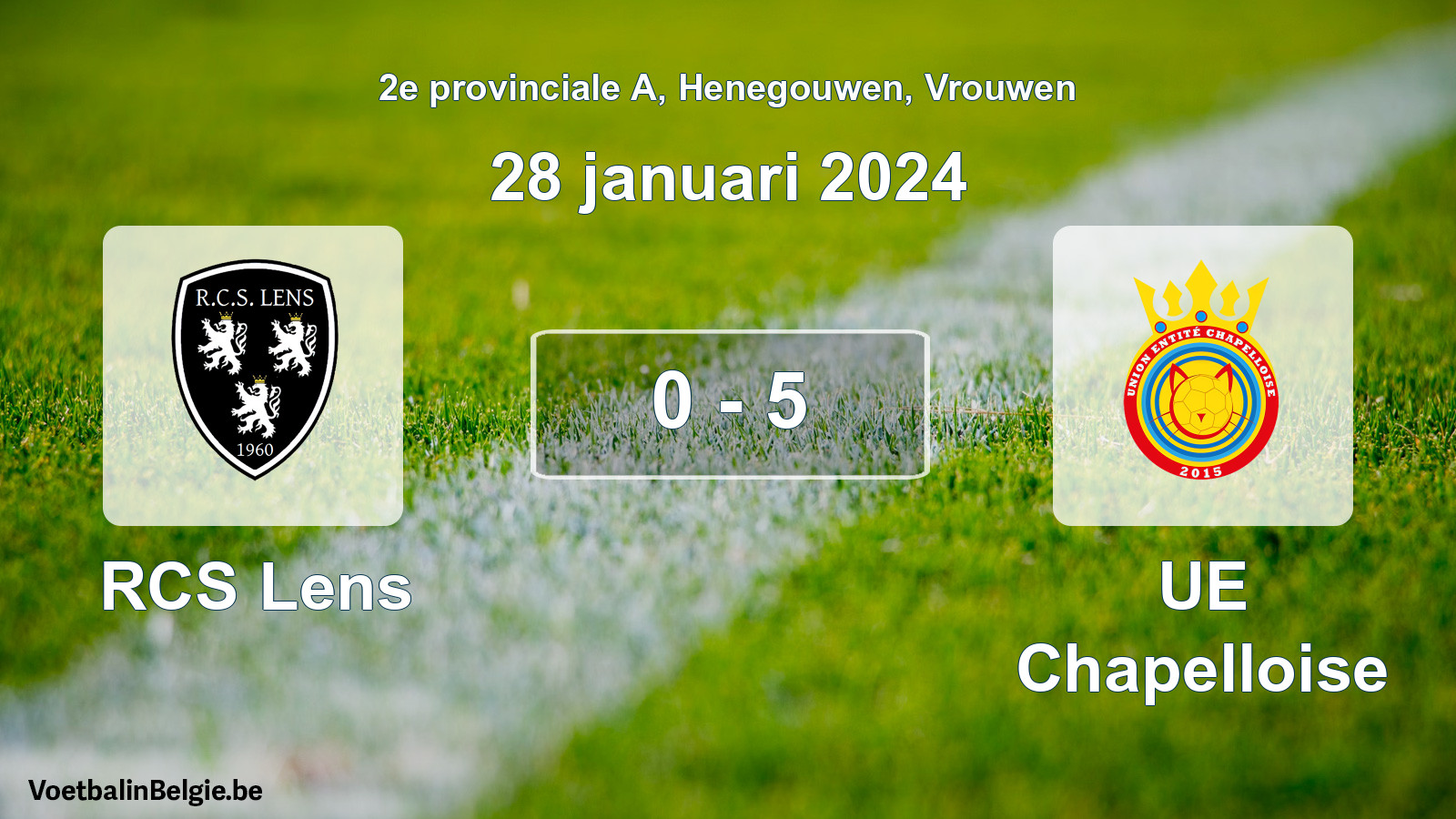 Gespeelde wedstrijd vrouwenvoetbal: RCS Lens - UE Chapelloise 0 - 5 (28 januari 2024)