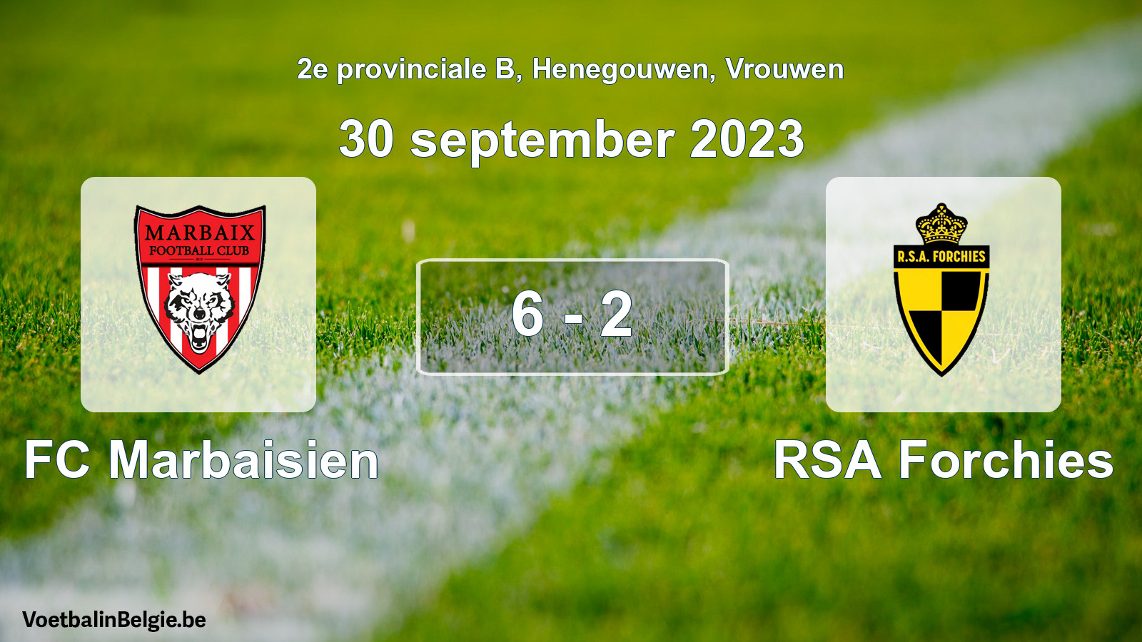Gespeelde wedstrijd vrouwenvoetbal: FC Marbaisien - RSA Forchies 6 - 2 (30 september 2023)