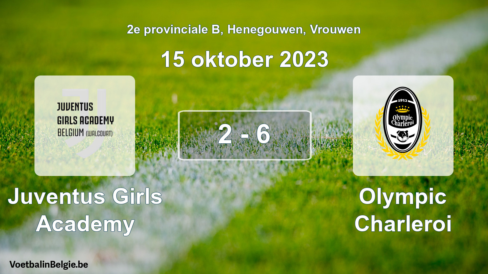 Gespeelde wedstrijd vrouwenvoetbal: Juventus Girls Academy - Olympic Charleroi 2 - 6 (15 oktober 2023)