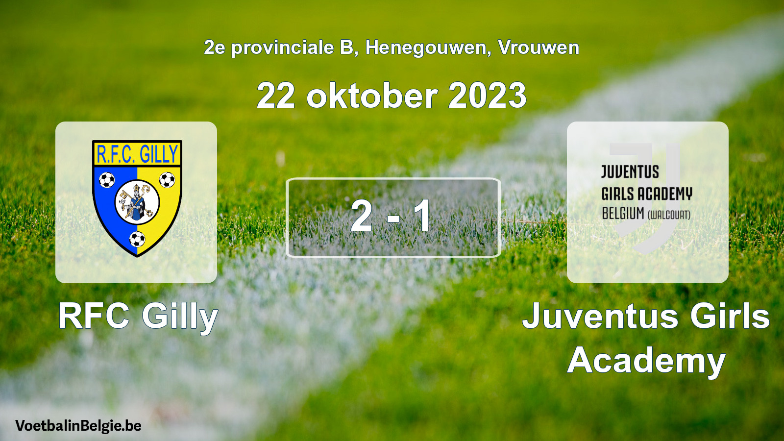 Gespeelde wedstrijd vrouwenvoetbal: RFC Gilly - Juventus Girls Academy 2 - 1 (22 oktober 2023)