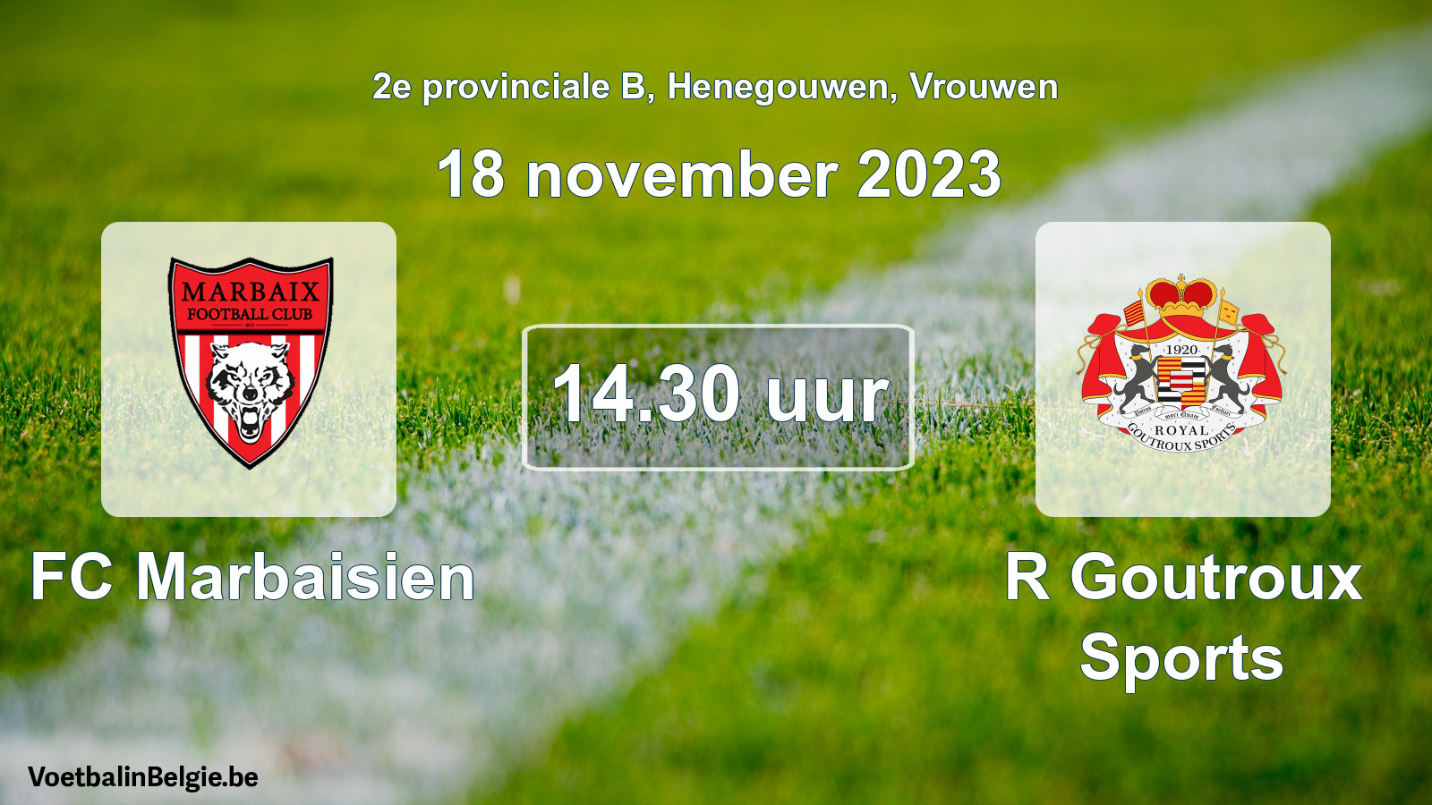 Scheduled match women football: FC Marbaisien - R Goutroux Sports (18 November 2023)