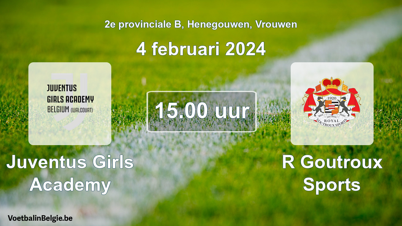 Match prévu football femmes: Juventus Girls Academy - R Goutroux Sports (4 février 2024)