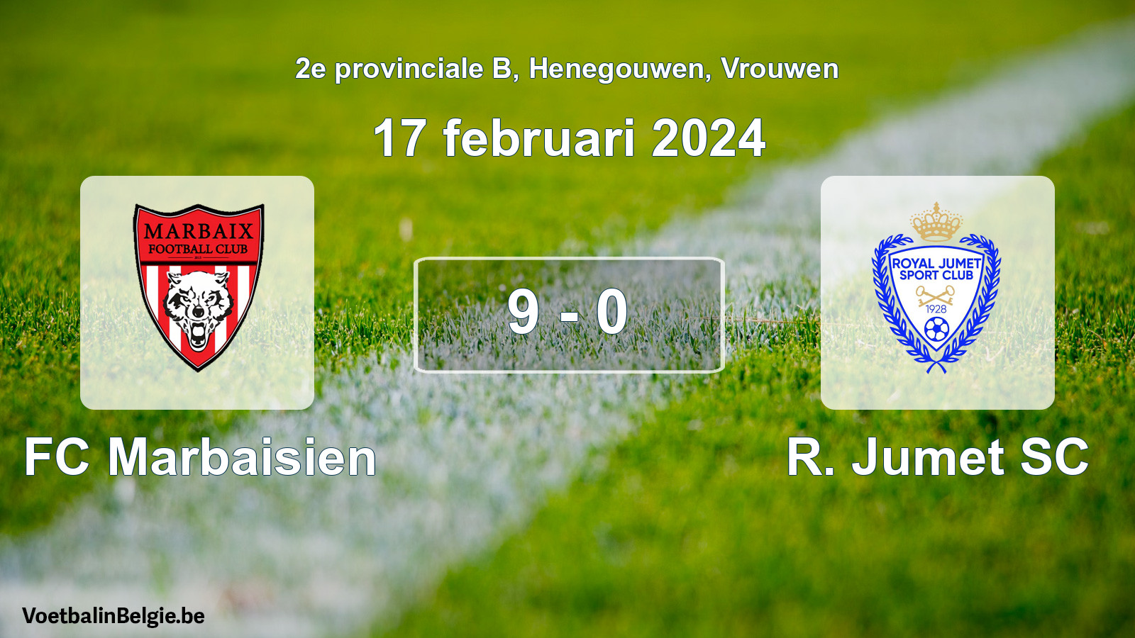 Played match women football: FC Marbaisien - R. Jumet SC 9 - 0 (17 February 2024)