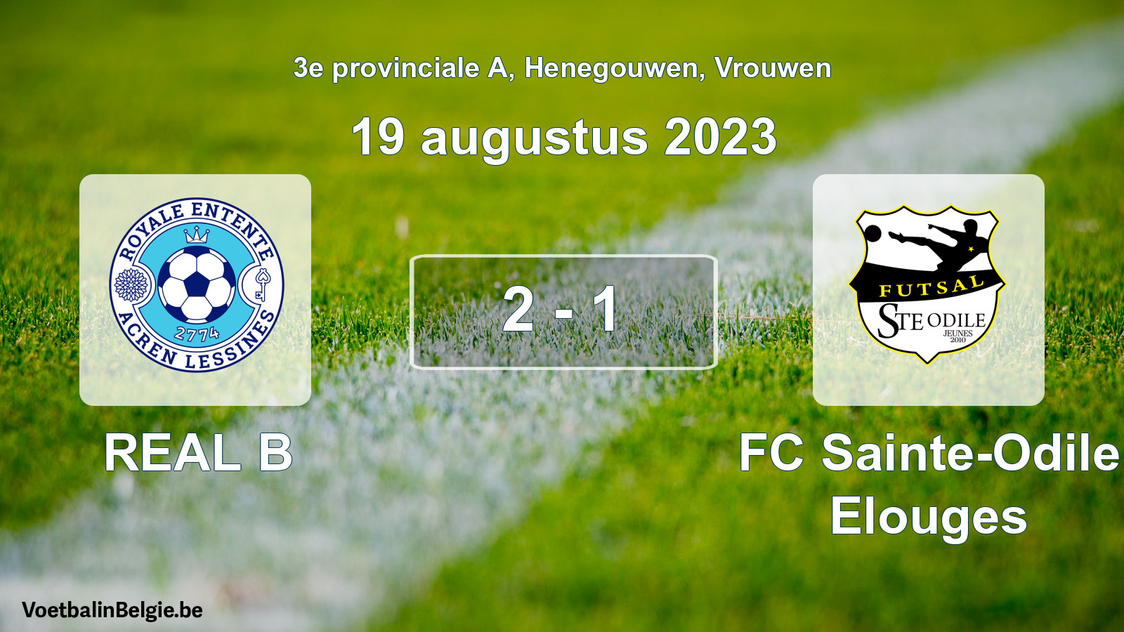 Gespeelde wedstrijd vrouwenvoetbal: REAL B - FC Sainte-Odile Elouges 2 - 1 (19 augustus 2023)