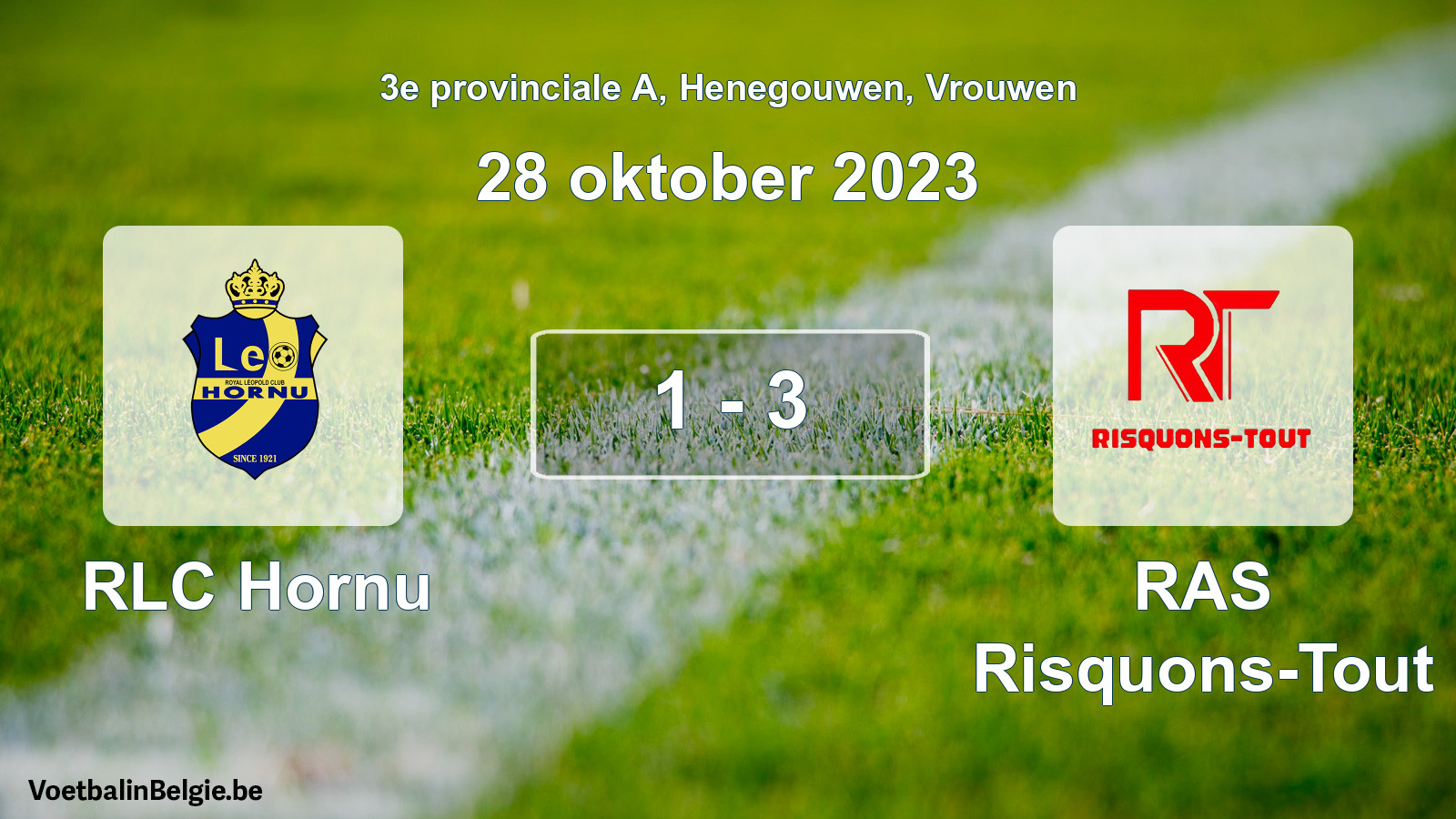 Played match women football: RLC Hornu - RAS Risquons-Tout 1 - 3 (28 October 2023)