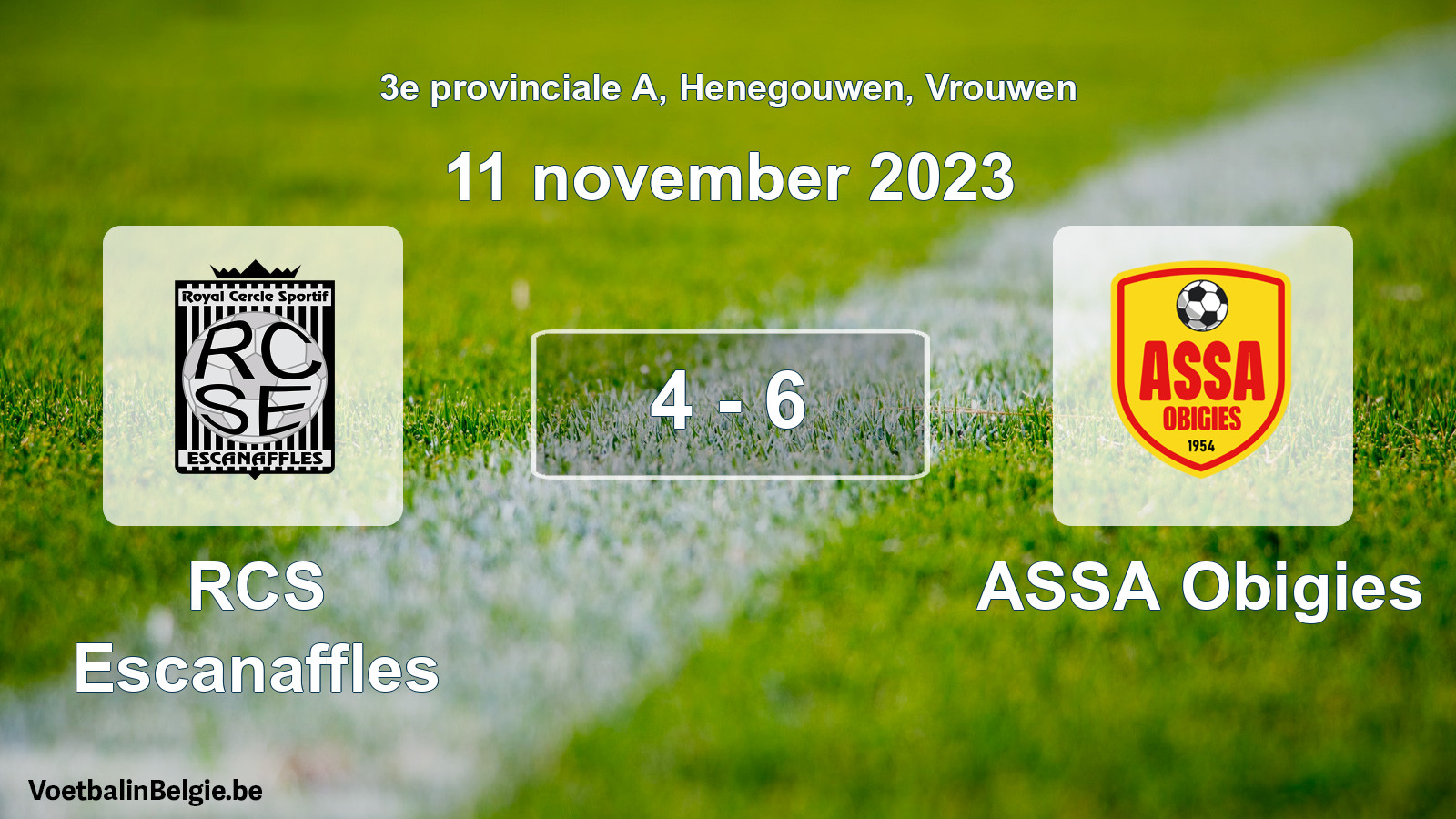 Played match women football: RCS Escanaffles - ASSA Obigies 4 - 6 (11 November 2023)