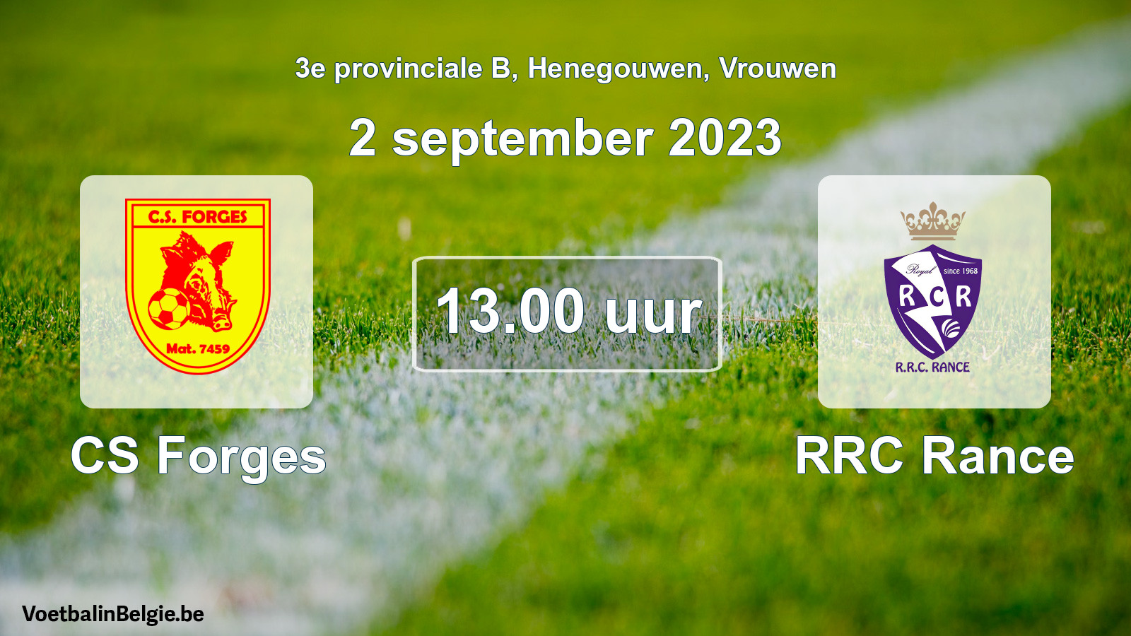 Match prévu football femmes: CS Forges - RRC Rance (2 septembre 2023)