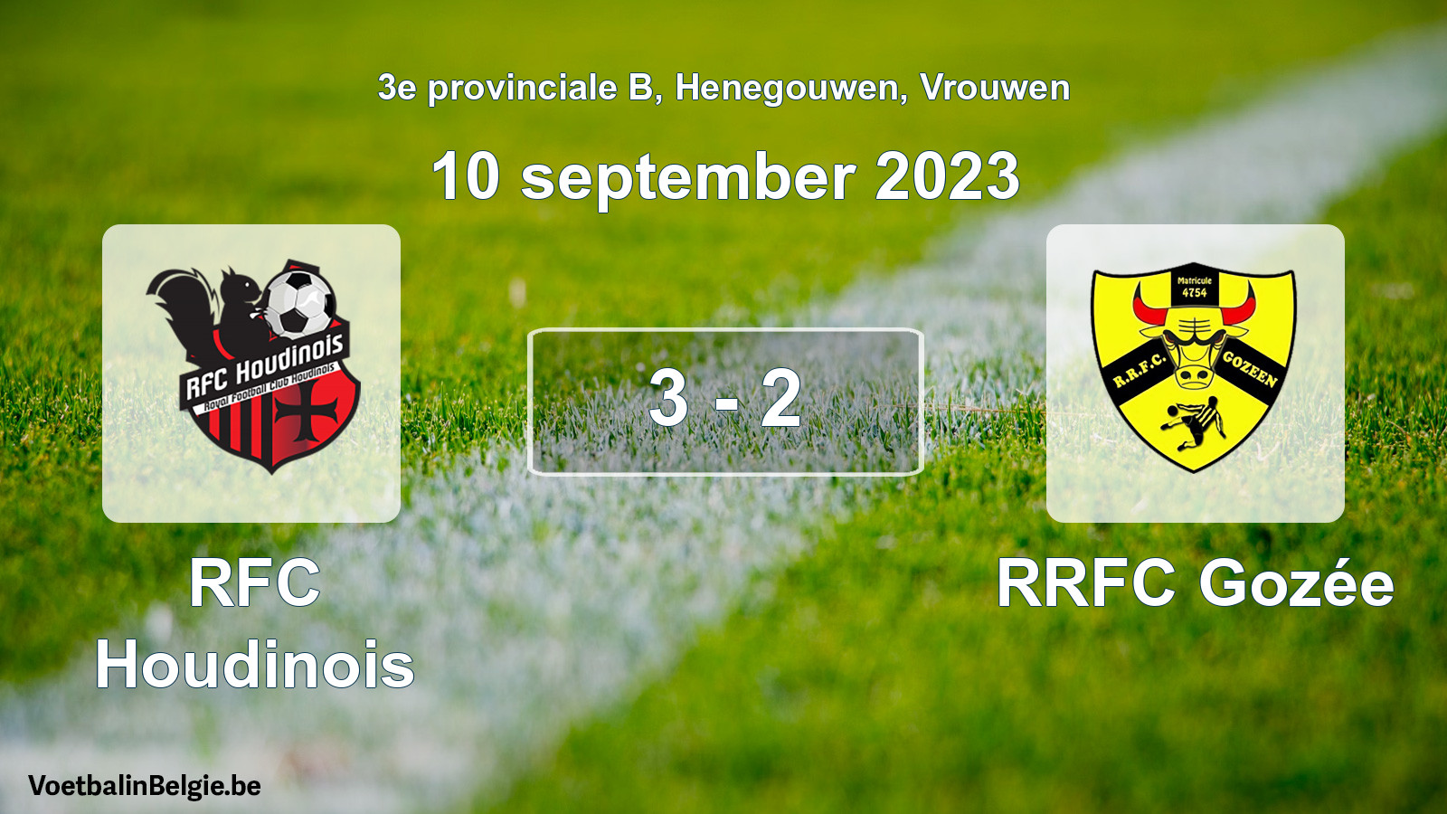 Gespeelde wedstrijd vrouwenvoetbal: RFC Houdinois - RRFC Gozée 3 - 2 (10 september 2023)