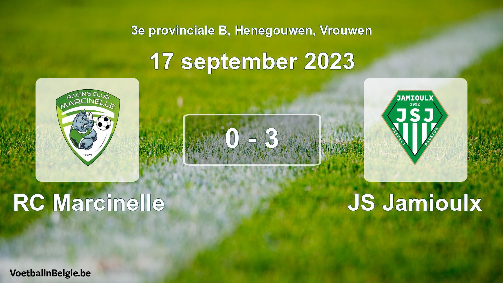 Gespeelde wedstrijd vrouwenvoetbal: RC Marcinelle - JS Jamioulx 0 - 3 (17 september 2023)
