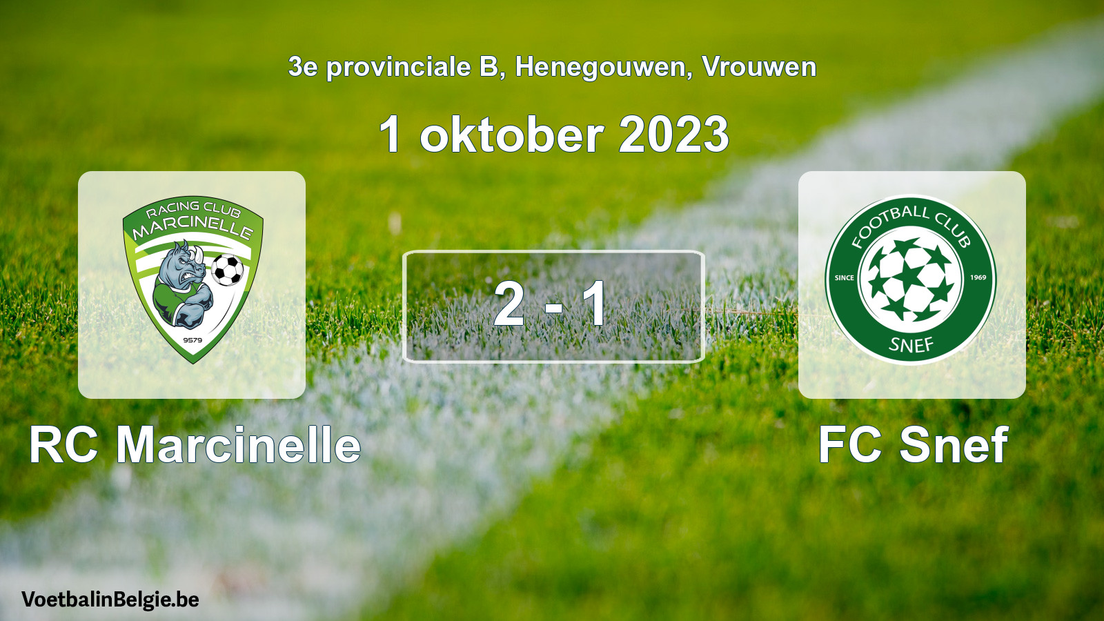 Gespeelde wedstrijd vrouwenvoetbal: RC Marcinelle - FC Snef 2 - 1 (1 oktober 2023)