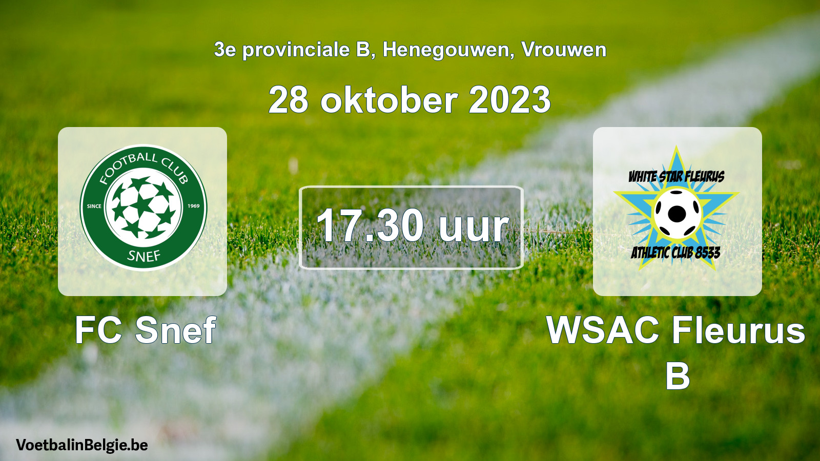 Geplantes Spiel frauen-Fußball: FC Snef - WSAC Fleurus B (28 Oktober 2023)