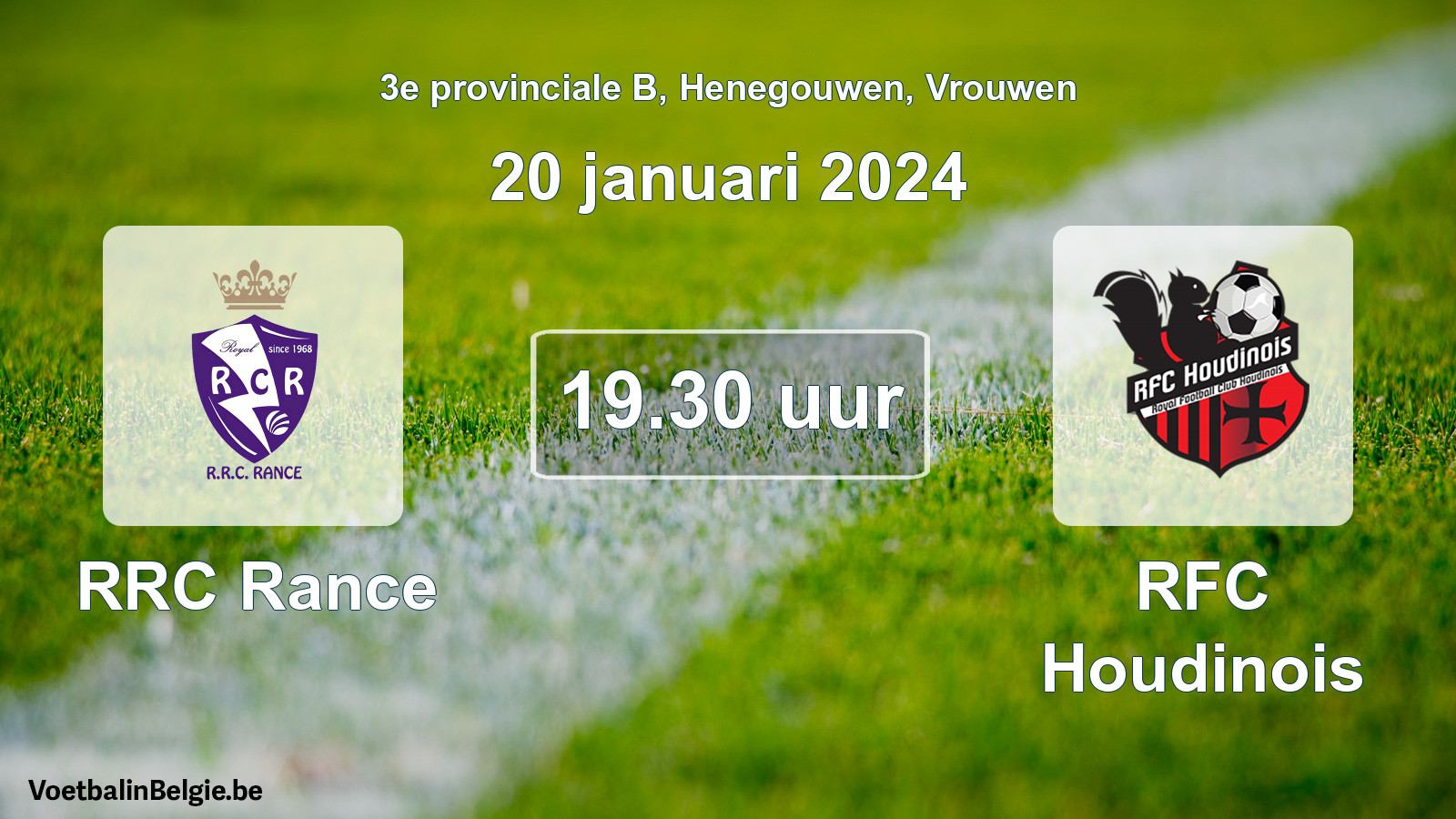 Match prévu football femmes: RRC Rance - RFC Houdinois (20 janvier 2024)