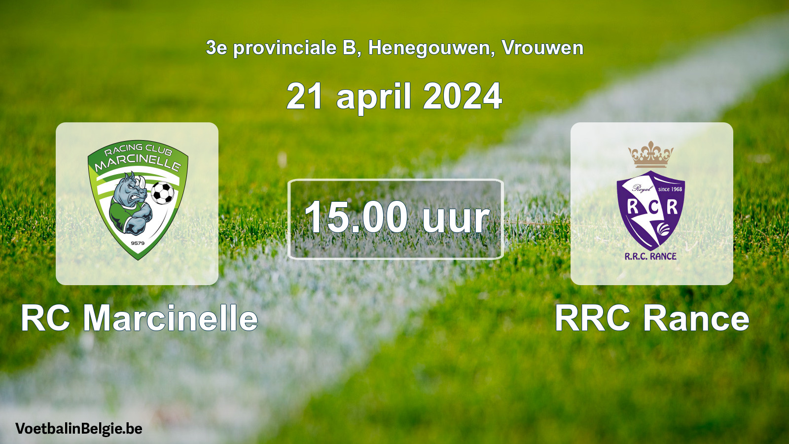 Scheduled match women football: RC Marcinelle - RRC Rance (21 April 2024)