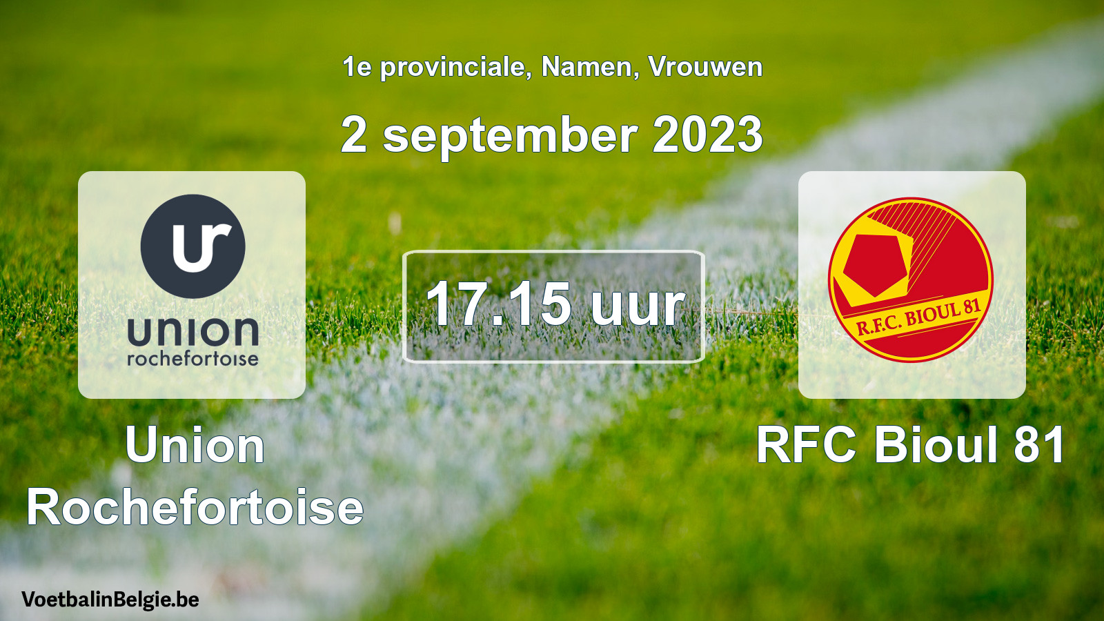 Geplantes Spiel frauen-Fußball: Union Rochefortoise - RFC Bioul 81 (2 September 2023)