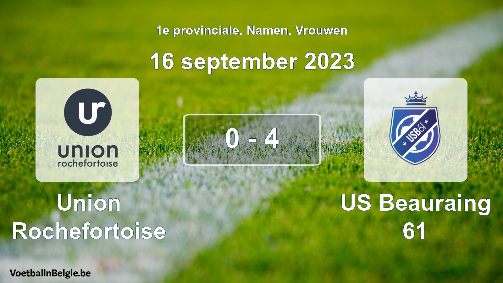 Gespeelde wedstrijd vrouwenvoetbal: Union Rochefortoise - US Beauraing 61 0 - 4 (16 september 2023)