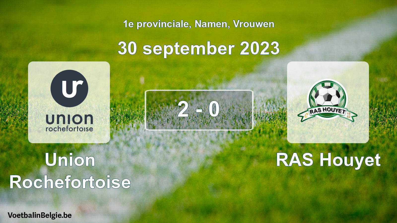 Gespeelde wedstrijd vrouwenvoetbal: Union Rochefortoise - RAS Houyet 2 - 0 (30 september 2023)