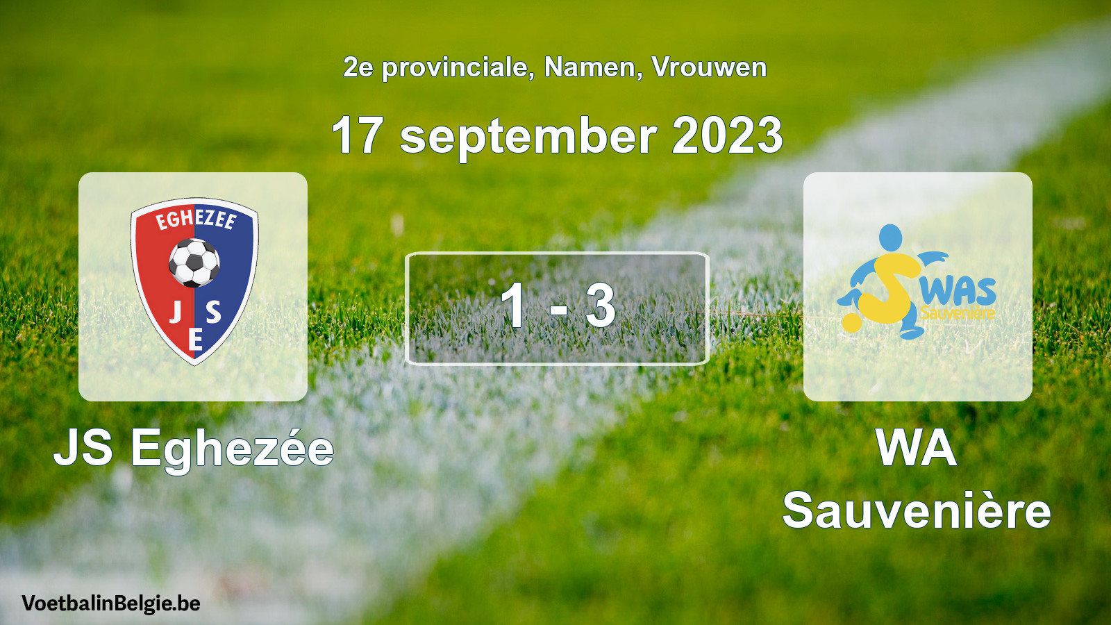 Gespeelde wedstrijd vrouwenvoetbal: JS Eghezée - WA Sauvenière 1 - 3 (17 september 2023)