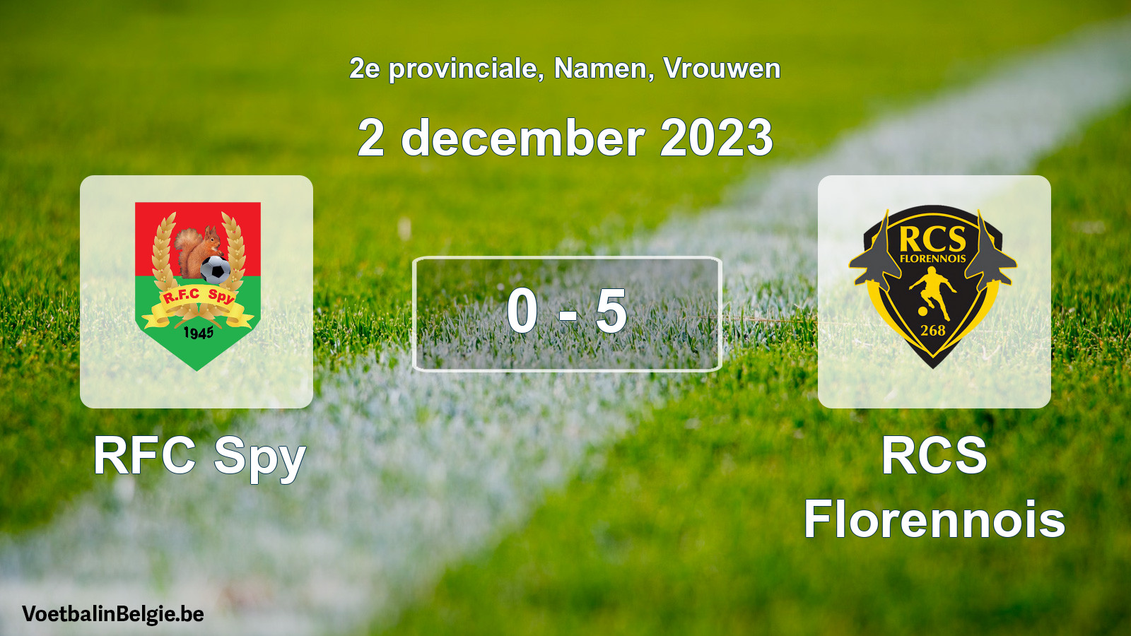Gespeelde wedstrijd vrouwenvoetbal: RFC Spy - RCS Florennois 0 - 5 (2 december 2023)