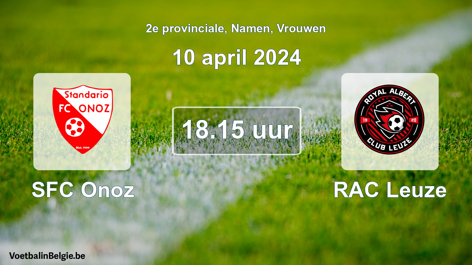 Geplande wedstrijd vrouwenvoetbal: SFC Onoz - RAC Leuze (10 april 2024)
