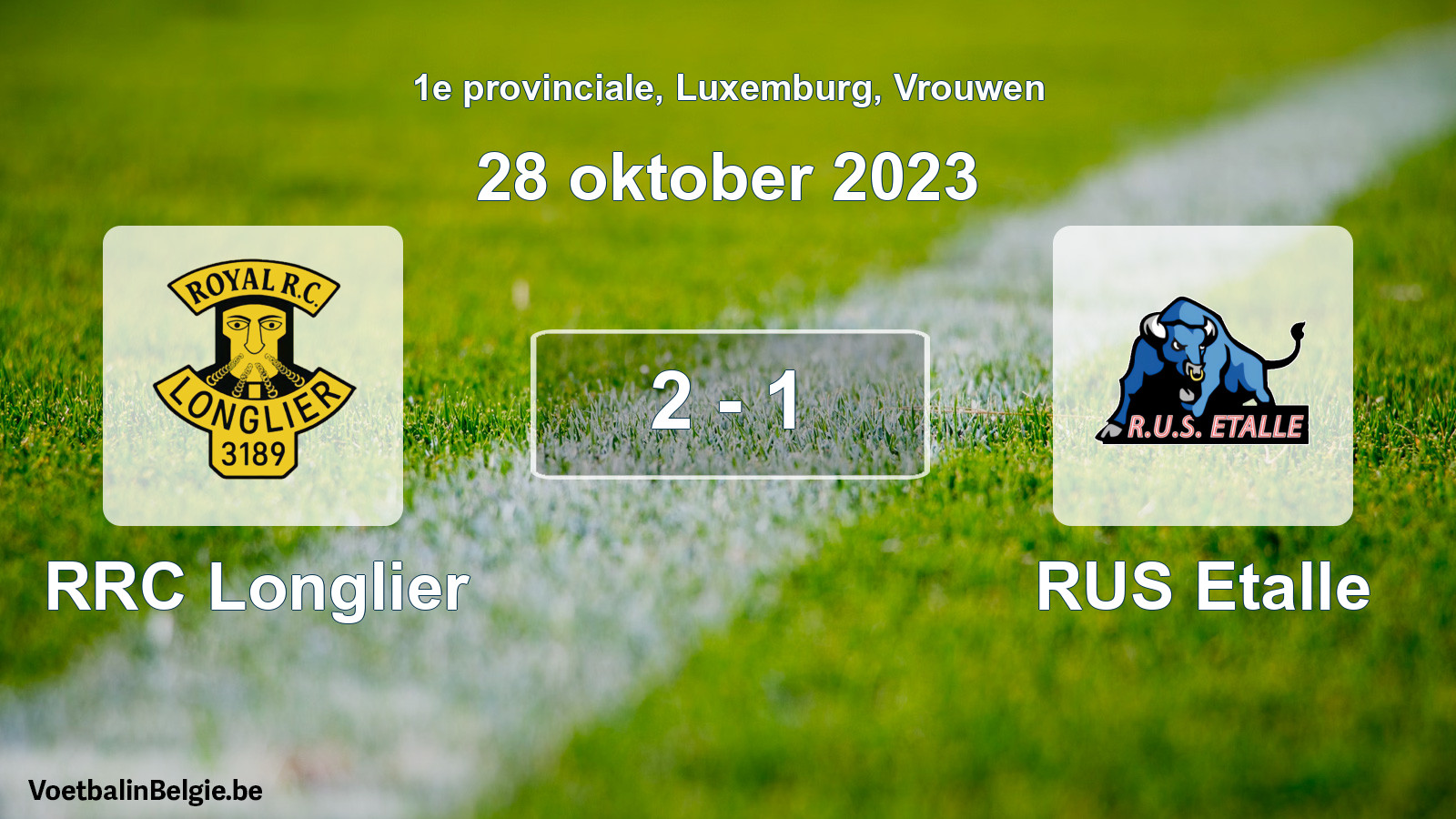 Gespeelde wedstrijd vrouwenvoetbal: RRC Longlier - RUS Etalle 2 - 1 (28 oktober 2023)