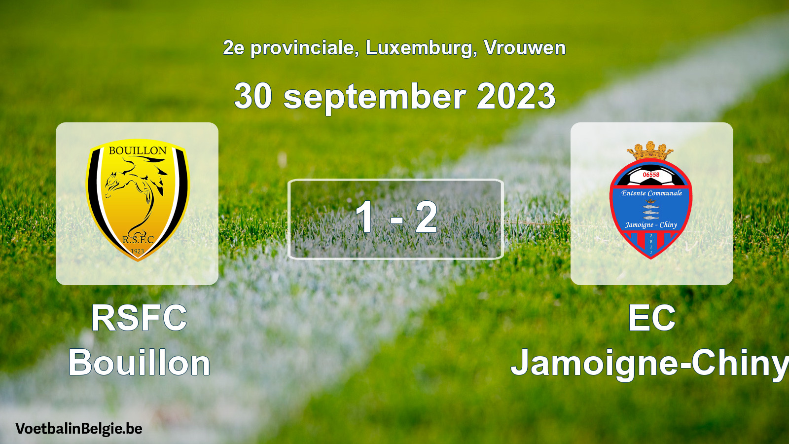 Gespeelde wedstrijd vrouwenvoetbal: RSFC Bouillon - EC Jamoigne-Chiny 1 - 2 (30 september 2023)