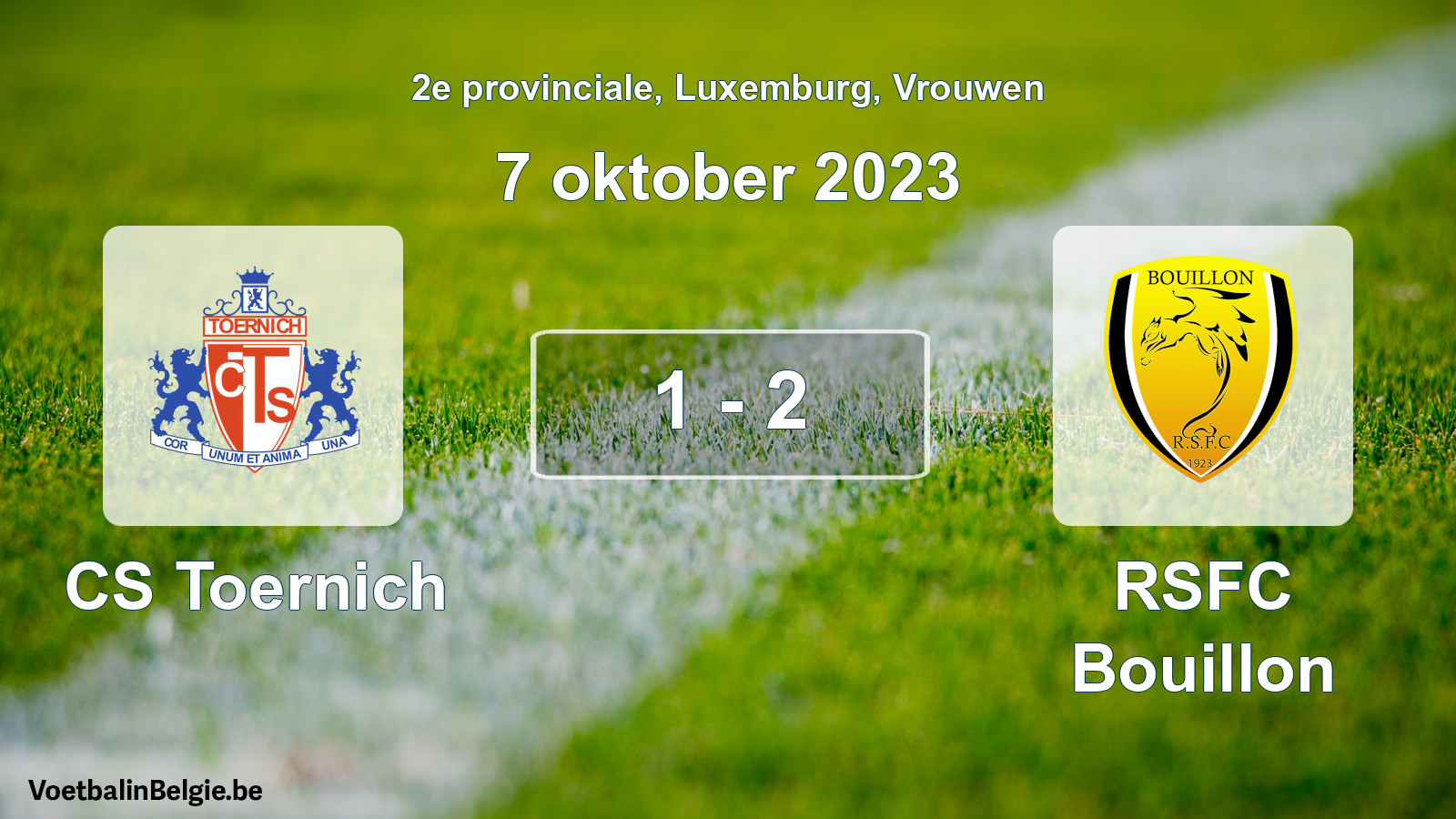 Gespeelde wedstrijd vrouwenvoetbal: CS Toernich - RSFC Bouillon 1 - 2 (7 oktober 2023)