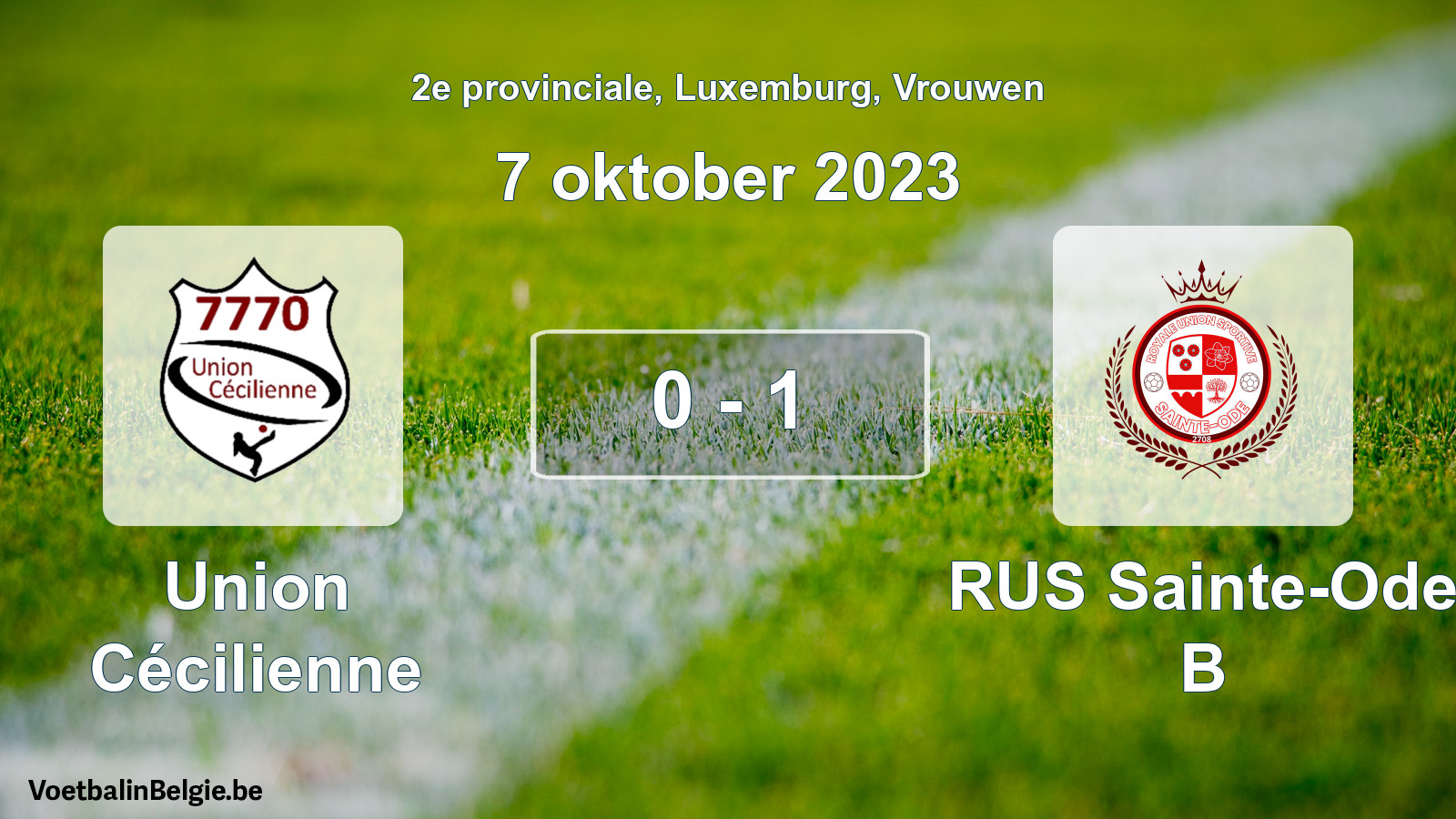 Gespeelde wedstrijd vrouwenvoetbal: Union Cécilienne - RUS Sainte-Ode B 0 - 1 (7 oktober 2023)
