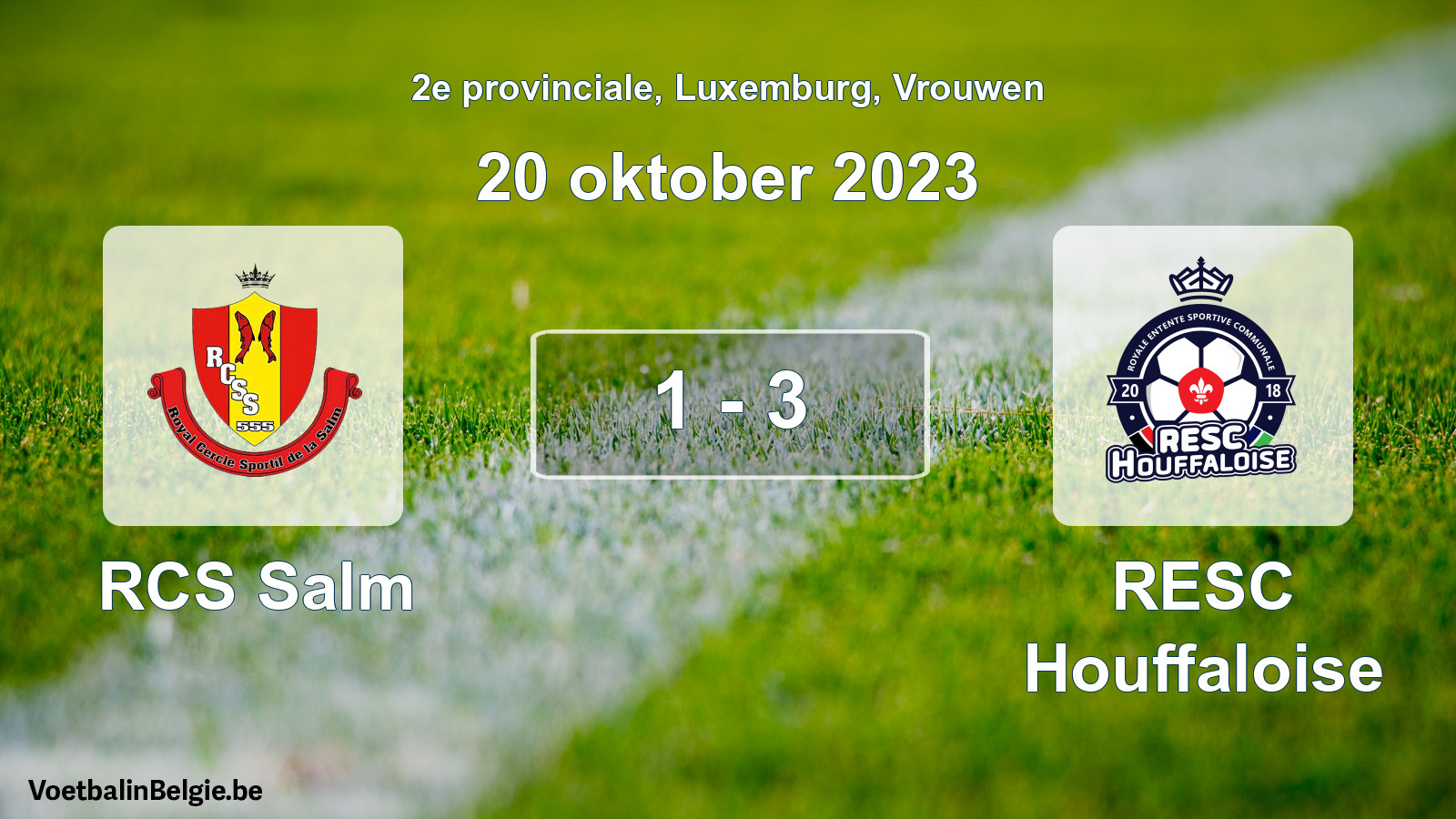 Gespeelde wedstrijd vrouwenvoetbal: RCS Salm - RESC Houffaloise 1 - 3 (20 oktober 2023)