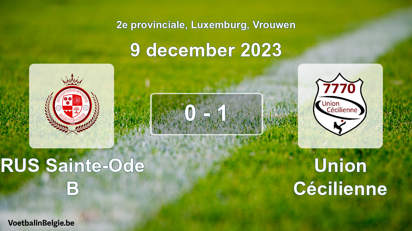 Gespeelde wedstrijd vrouwenvoetbal: RUS Sainte-Ode B - Union Cécilienne 0 - 1 (9 december 2023)