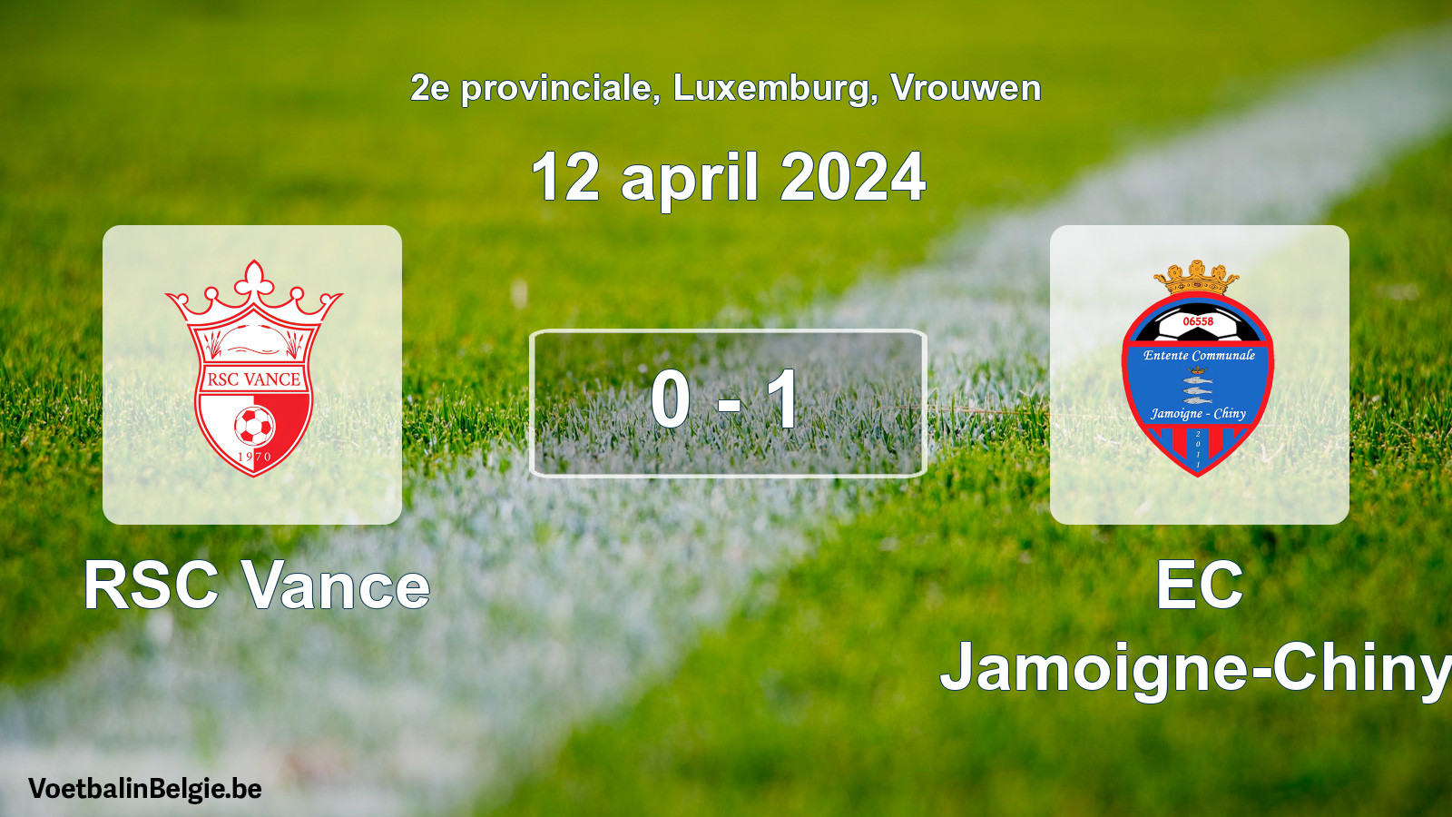 Gespeelde wedstrijd vrouwenvoetbal: RSC Vance - EC Jamoigne-Chiny 0 - 1 (12 april 2024)
